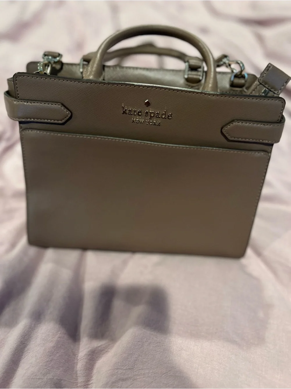 kate spade Mauve Leather Top-Handle and Crossbody Satchel NWOT